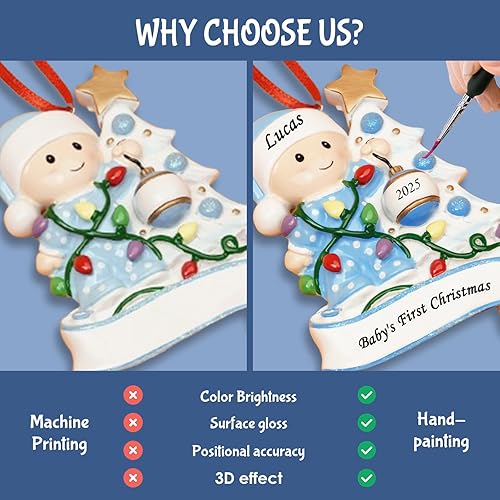 Miniatura 3 de witfox Personalized Photo Christmas Ornaments 2023 - Custom Picture Text Ornaments for Christmas Tree, Home Decor Hanging Ceramic Ornaments, Custom