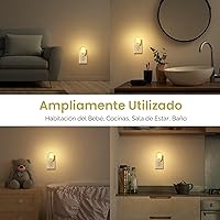 Vista 5 de L LOHAS LED Luces nocturnas enchufables a la pared, [2 unidades] Luz nocturna LED regulable con sensores de luz, luces nocturnas de brillo ajustable