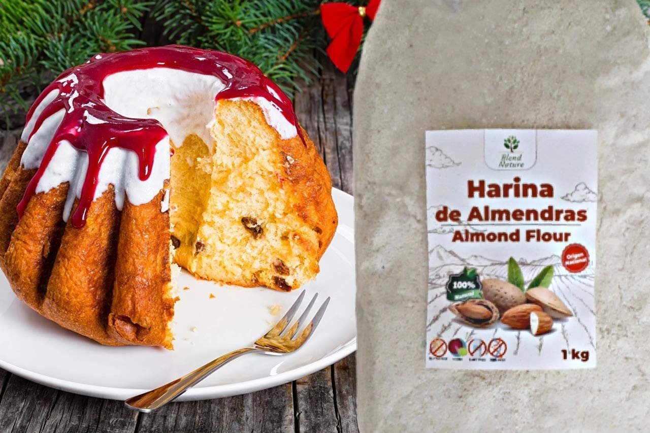 Farine d'amande 1 Kg - Idéal pour les Gâteaux et Kéto - Sans gluten - 100% D'origine Méditerranéenne - Sans OGM - Vegan