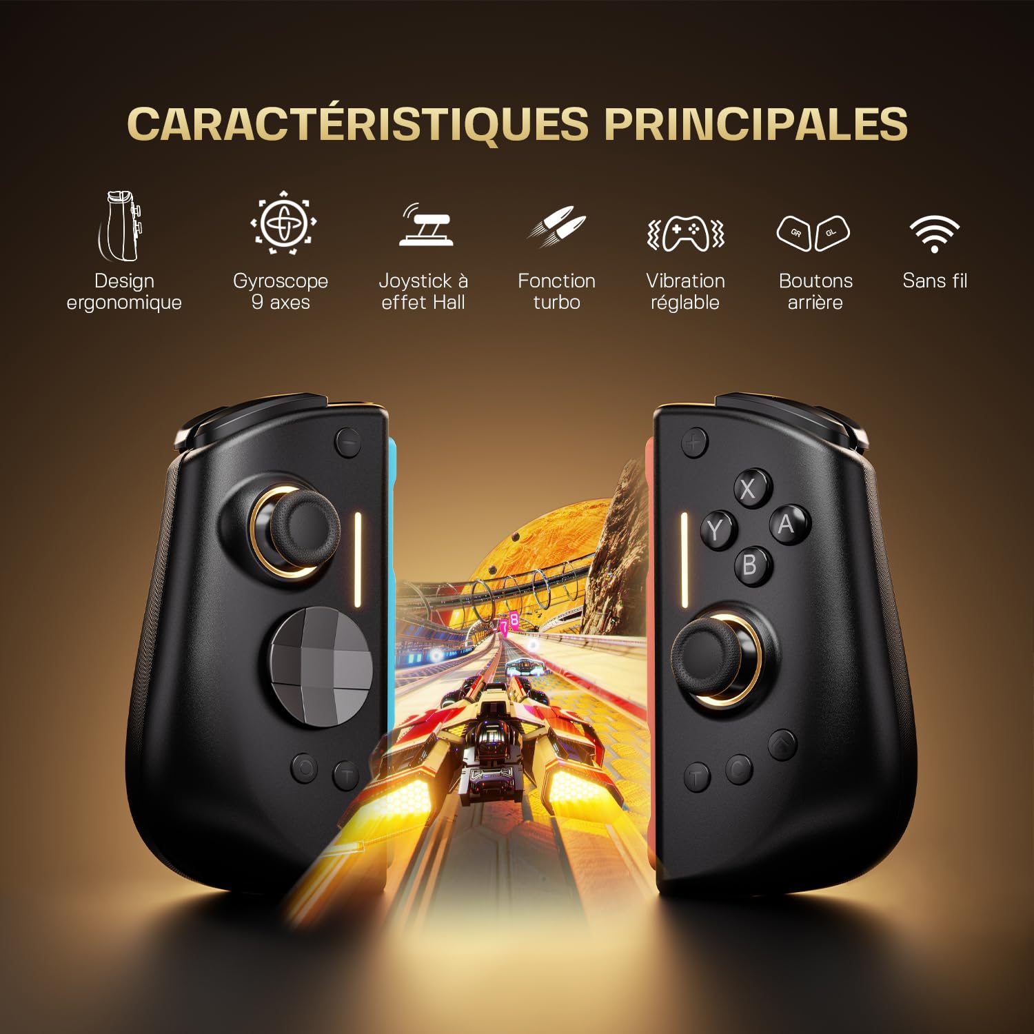 NYXI Hyperion 3 Manette Switch 2 – Premier Manette sans fil de tiers au monde pour Switch 2, Joystick à effet Hall, Gyroscope à 9 axes, Récupération & Bouton C, Turbo & Vibration, Ergonomique