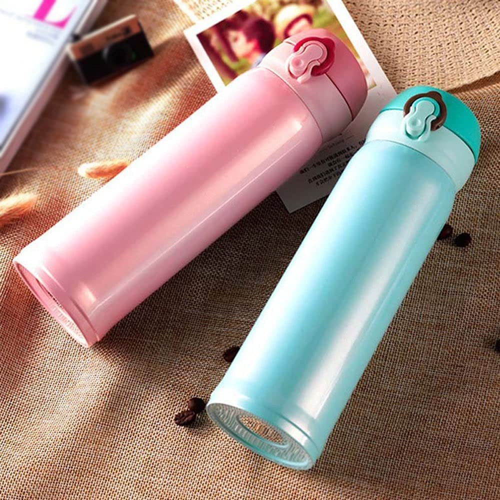 Generic Flasks Warmer, doppelwandiger Edelstahl-Kaffee-Thermosbecher Tassen Thermoflasche 500 ml Thermocup Fashion Tumbler Isolierflasche 500 ml (Color : B) (Color : B)