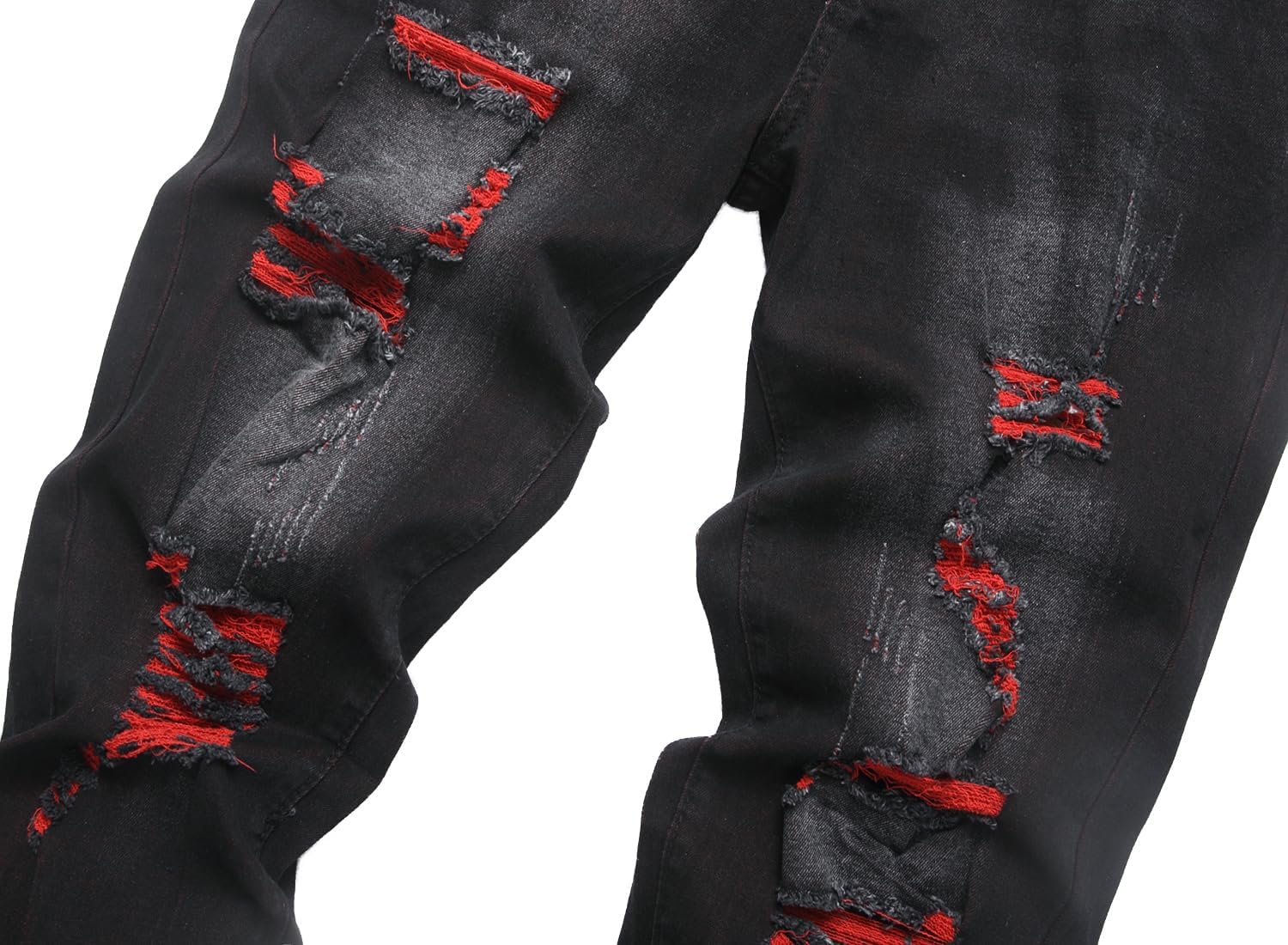Men's Ripped Jeans,Slim Fit Distressed Straight Leg Fashion Denim Pants