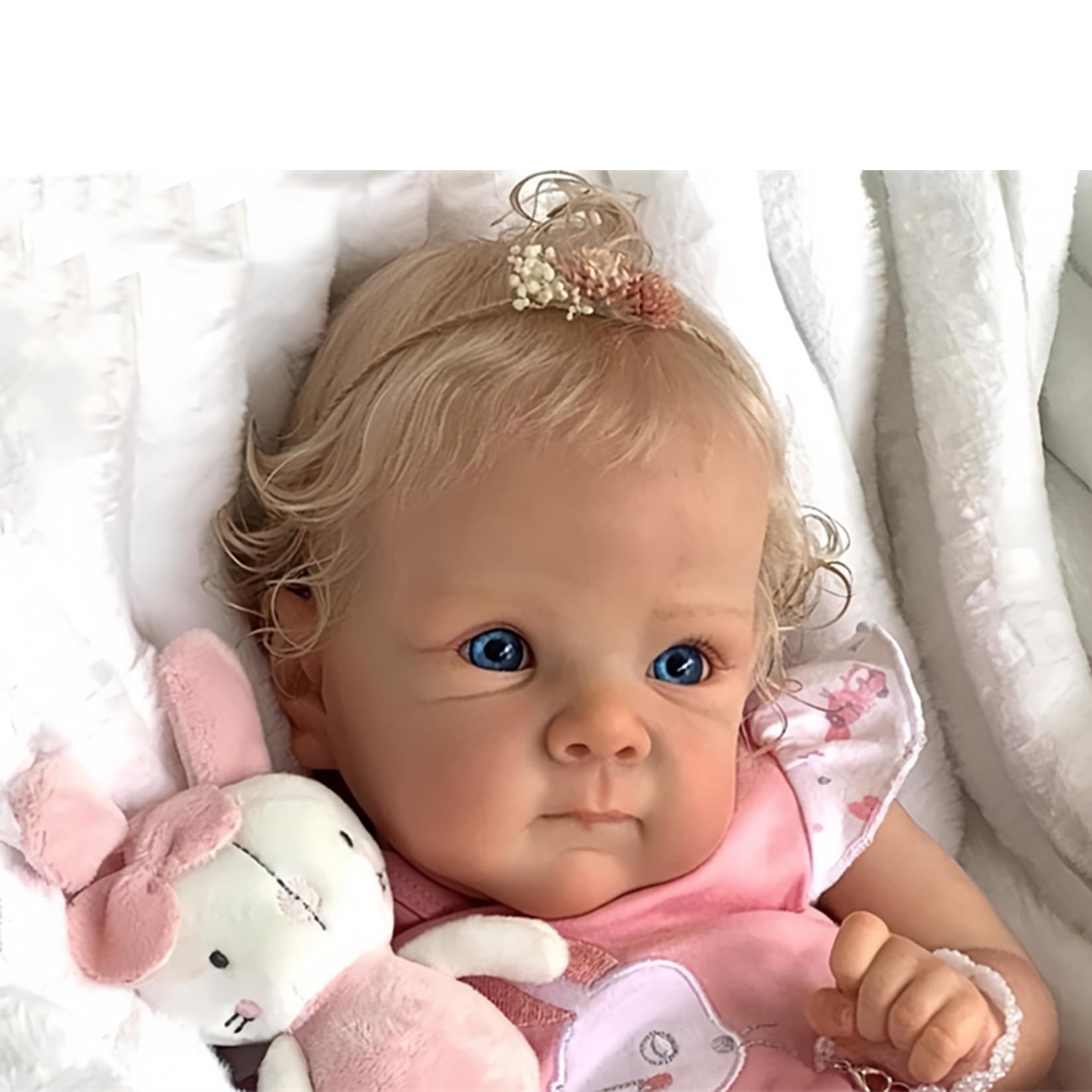 Reborn-Baby Mädchen - 18 Zoll Realistische, Lebensechte Anatomisch korrekte Ganzkörper Vinyl Reborn BabyPuppen mit Puppen-Zubehör für Kinder ab 3 Jahren