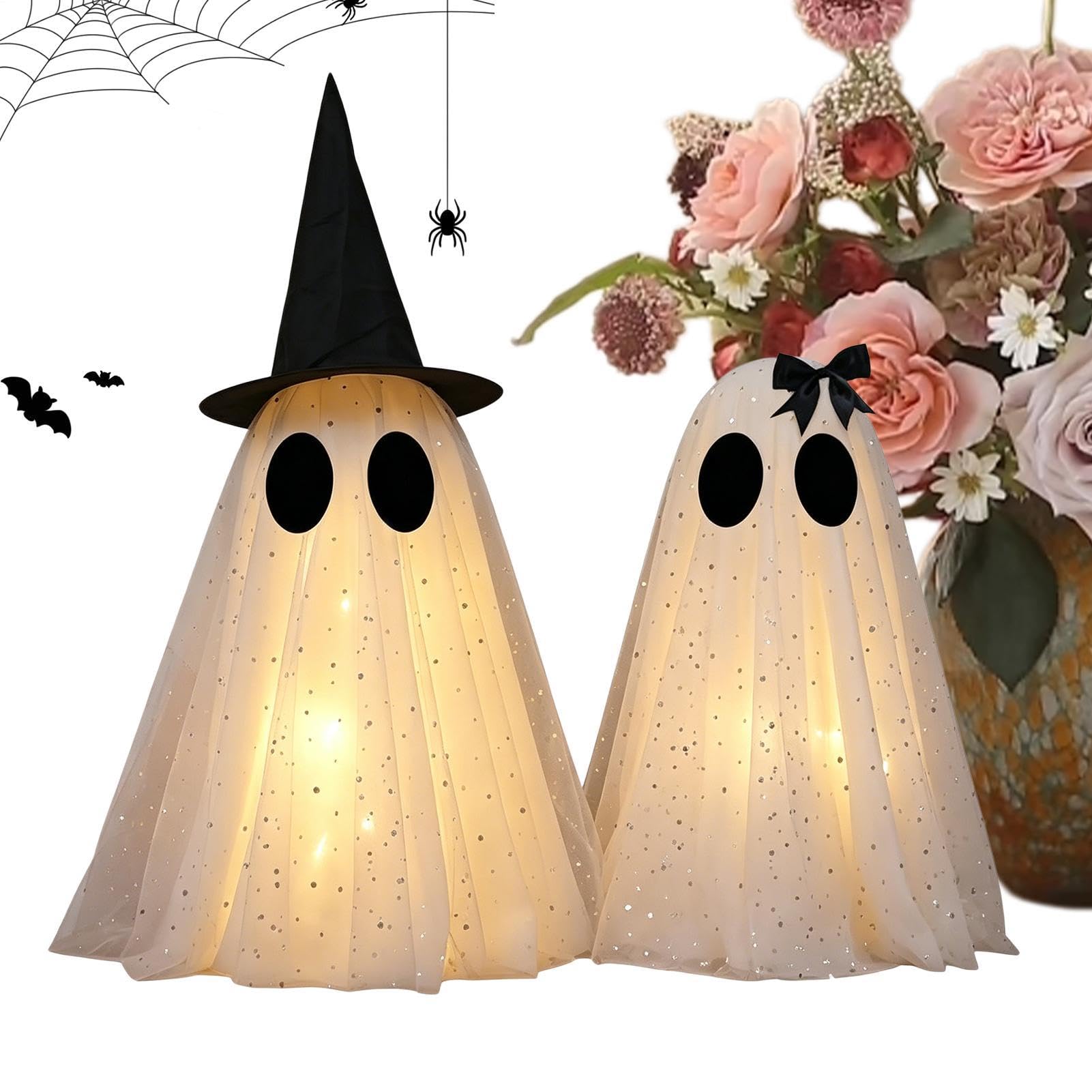 Dekoracja na Halloween, zestaw 2 przerażających dekoracji stołu na baterie