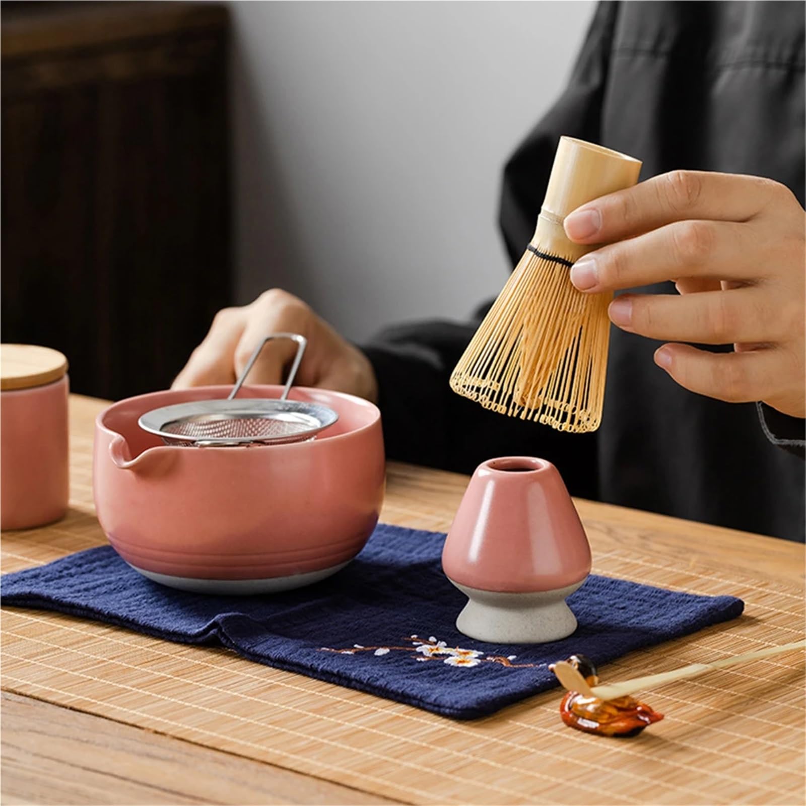 Ensemble Matcha 9pcs Matcha Set with Ceramic Bowl, Whisk and Tea Spoon, Ceremony(Green)