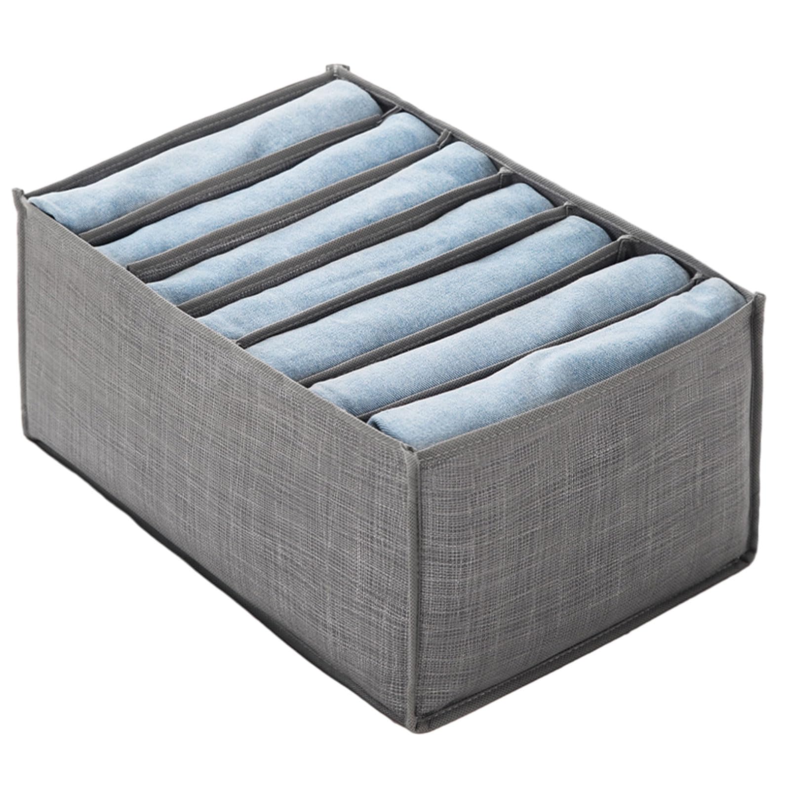 Lerpwige Trouser Storage Container Efficient Pants Box with Multiple Compartments Foldable Closet Organizers Foldable Pants