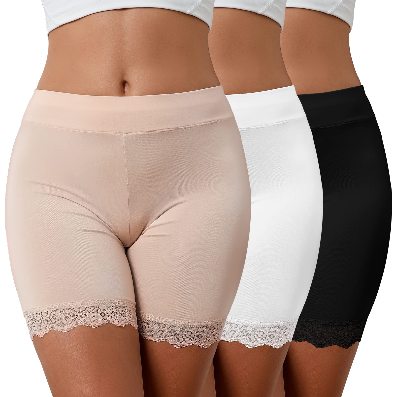 Voqeen Braguitas Mujer Básico Largos Pantalones Cortos de Algodón Antirozaduras Talle Alto Culotte Bragas de Pierna Larga Bóxer Suaves Calzoncillos de Yoga para Ciclismo