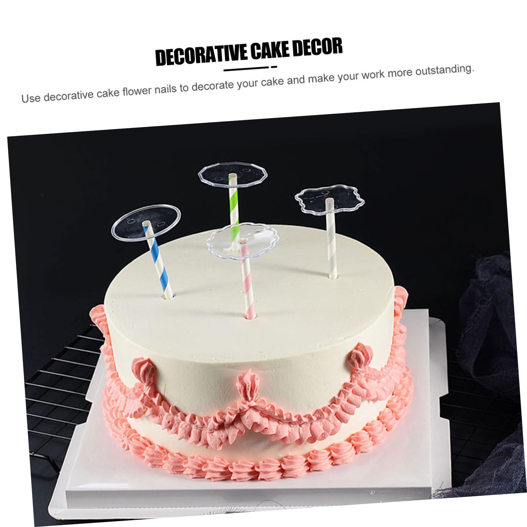 HOOTNEE 100pcs Cake Flower Lifters Set Wedding Cake Stand Cake Decoration Flower Stands Snowflake Base