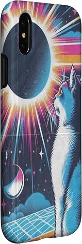 Miniatura 9 de iPhone 12 mini Cat Solar Eclipse - Synthwave Retro Poster Style Case