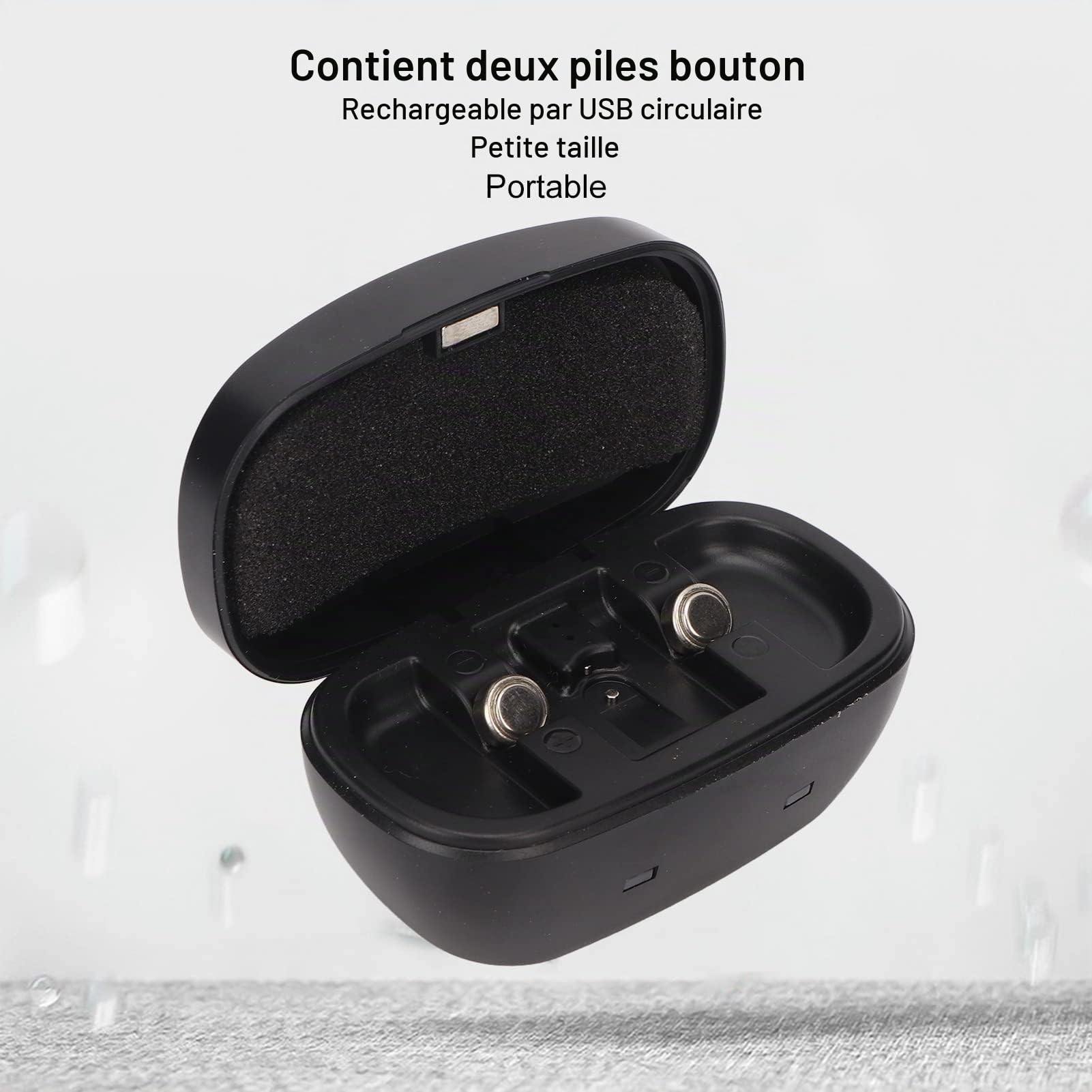 Boîte de Charge Pour Piles Rechargeables USB pour Aides Auditives. 312 Piles Bouton Avec Capacité 155 MAh Pour Utilisateurs d'Aides Auditives