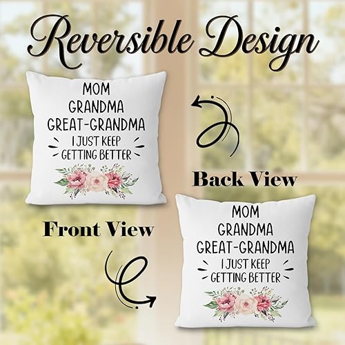 Miniatura 2 de Funda de almohada de 18 x 18 pulgadas, regalo para abuela, anuncio de embarazo para abuela, promocionado a bisabuela, fundas de almohada decorativas