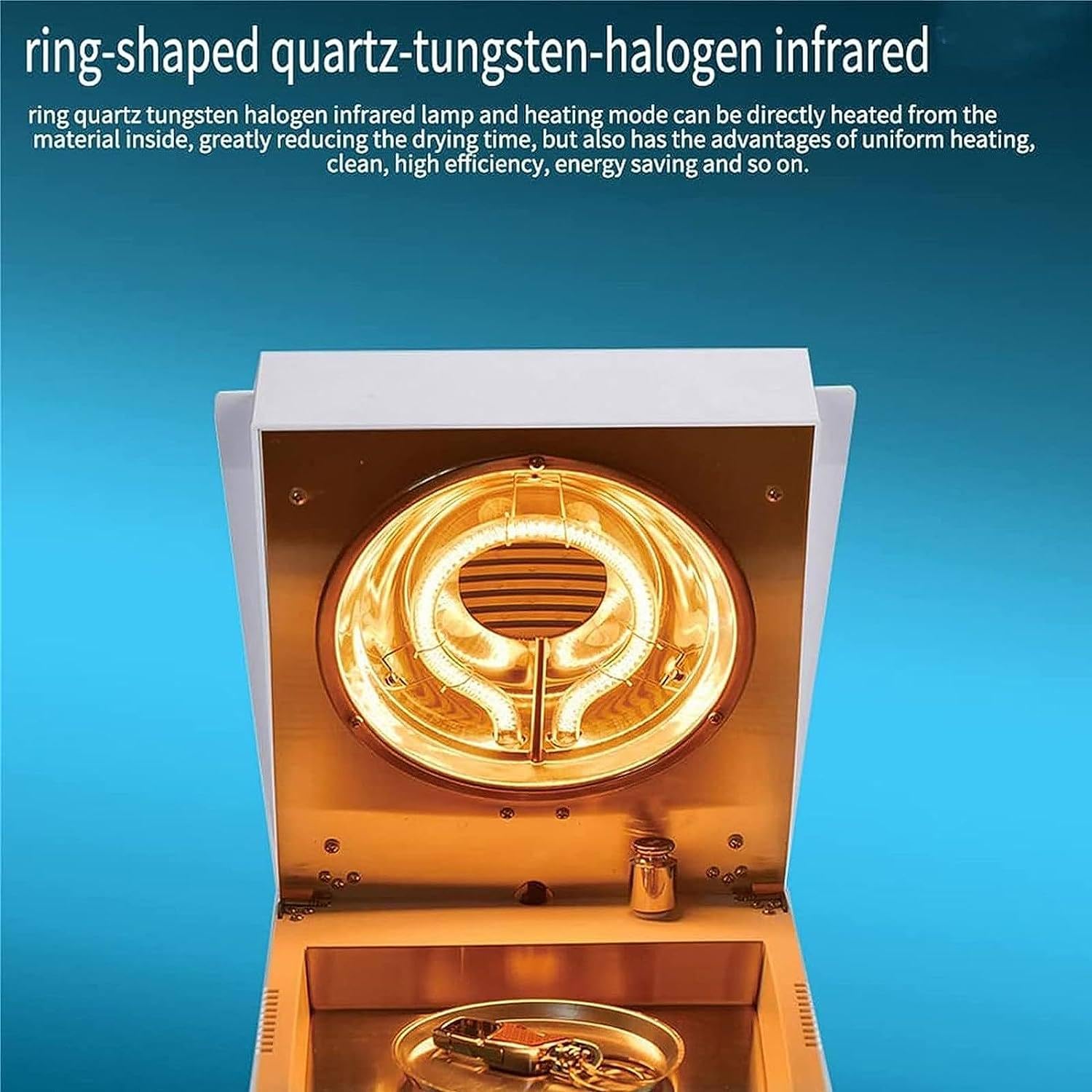 Labor-Feuchtigkeitsanalysator mit Halogenheizung für schnelle Feuchtigkeitstests, Feuchtigkeitsausgleich mit Touchscreen, kompaktes Design, 2 Trocknungsmodi mit USB- und RS232-Anschlüssen,100g0.001
