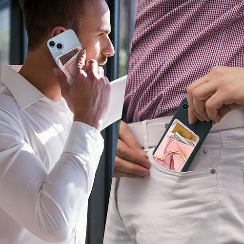 Miniatura 4 de Cartera de cuero para teléfono con tarjetero para teléfono, adhesivo adhesivo para teléfono con elegante funda para tarjetas de crédito, adecuado