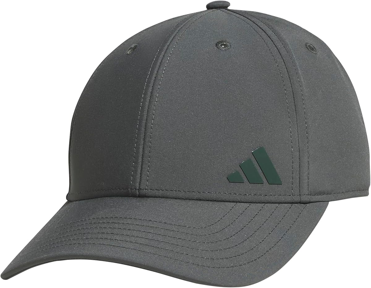 Gorro de cola de caballo sin espalda adidas para mujer | Banda para el sudor que absorbe la humedad, ala curvada, construcción apta para ponis, frente estructurado, cierre de banda elástica, comodidad segura durante todo el día