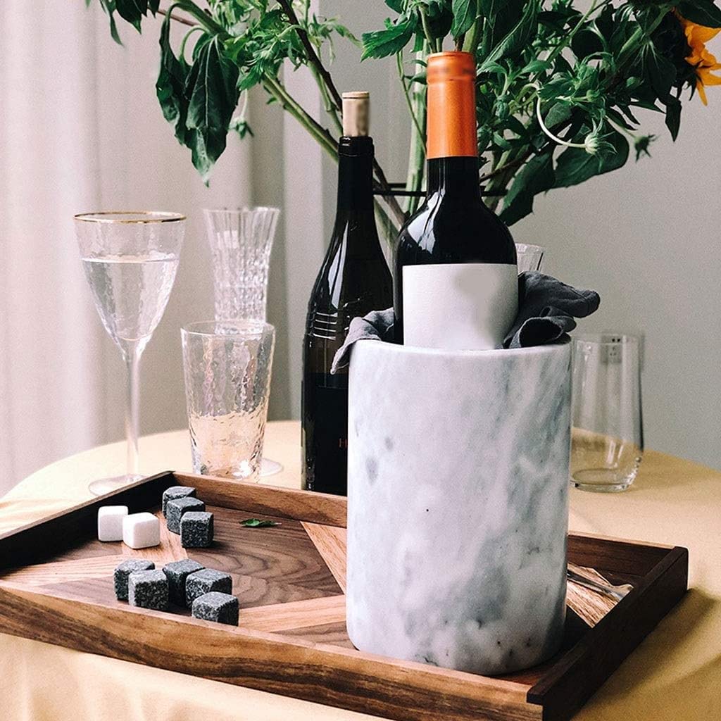 Cubitera Botella Vino Cubo de Hielo de mármol de 2,5 l, contenedor de Hielo para Vino, champán, Cerveza, macetero de Escritorio, Soporte para bolígrafos para el hogar