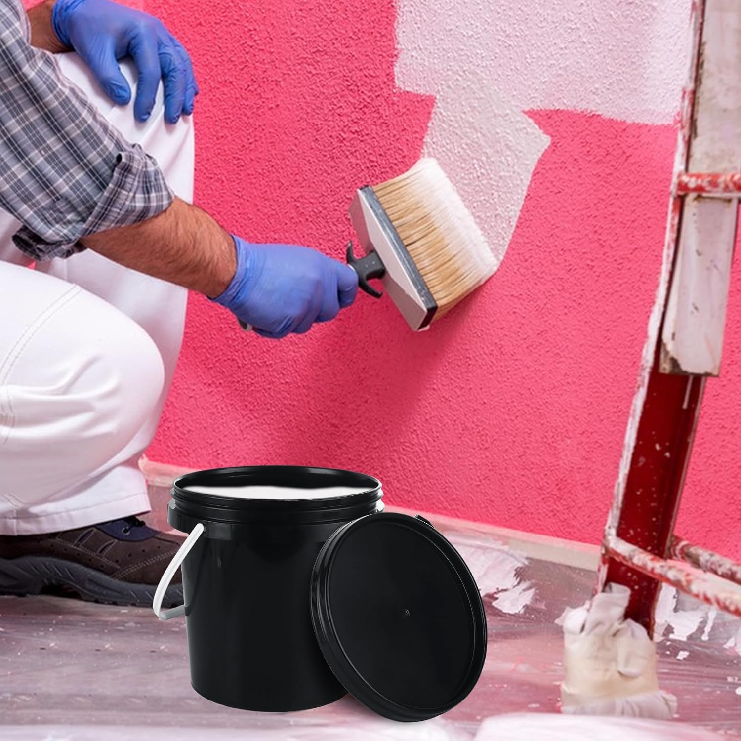 6 Pack Paint Bucket for Painting Plastic 3 Quart Paint Cans Touch Up Paint Containers with Lids & Handles 3/4 Gallon Paint Can Paint Storage Containers Empty Paint Cans Paint Pail for Leftover - Image 7