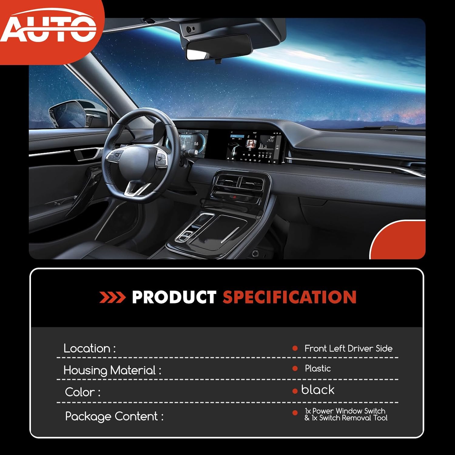 Window Switch Front Left Right Panel Bezel Trim Compatible with 2012-2014 Toyota Yaris L LE SE 4 Doors Replace 74232-52550-C0 74231-52650-C0