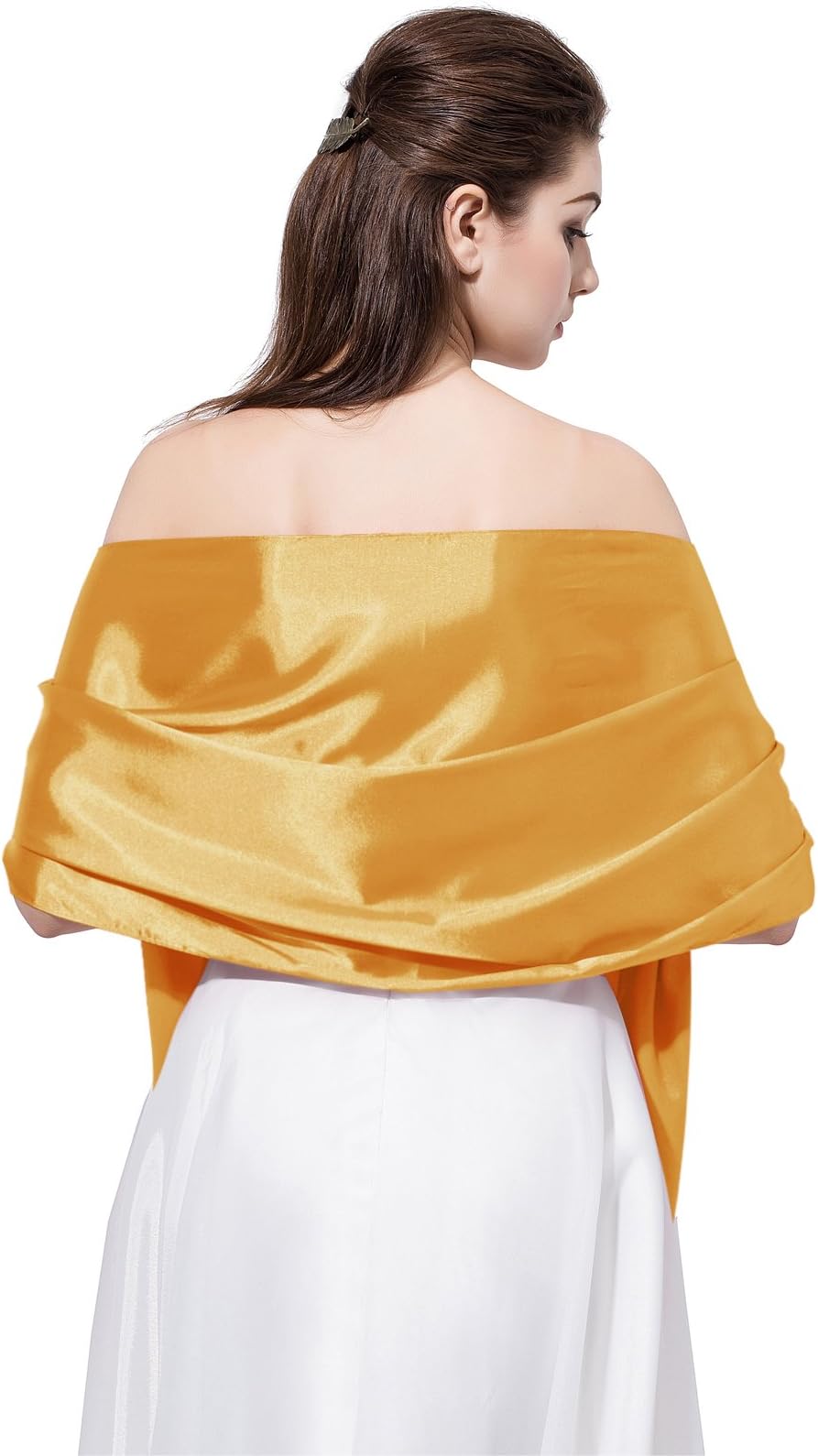 FASHION DRESS Satin Shawl Wrap (Gold)