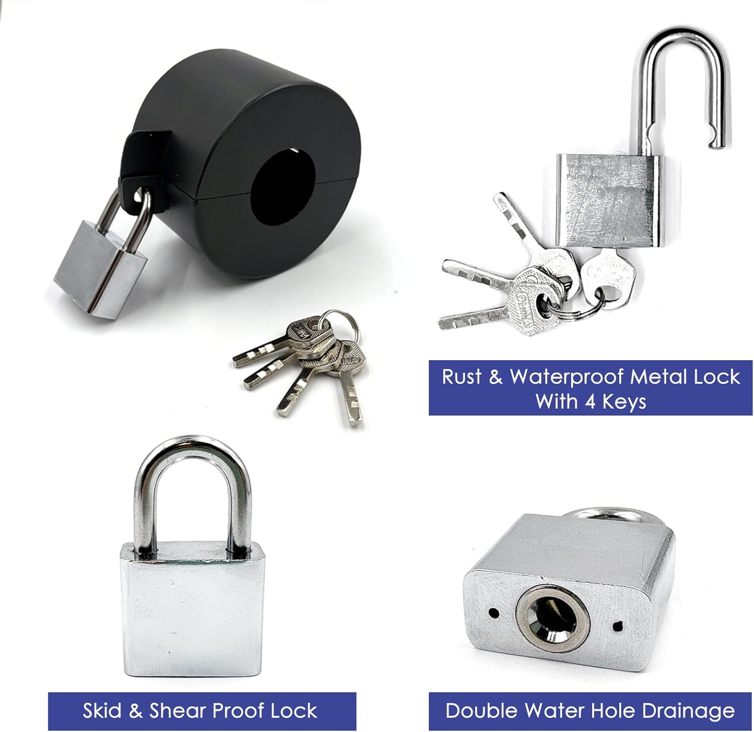 2Pcs Outdoor Faucet Lock+2 Pcs Outdoor Faucet Cover for Winter Freeze,with Padlock Water Spigot Lock,Outside Suitable for Garden Hose Outside Hose Spigoits Childproof,Prevent Water Theft and Freezing