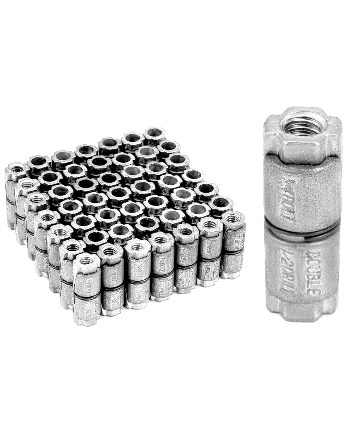 QWORK 1/4"20 Double Expansion Anchor, 50 Pcs Zinc Plated Double