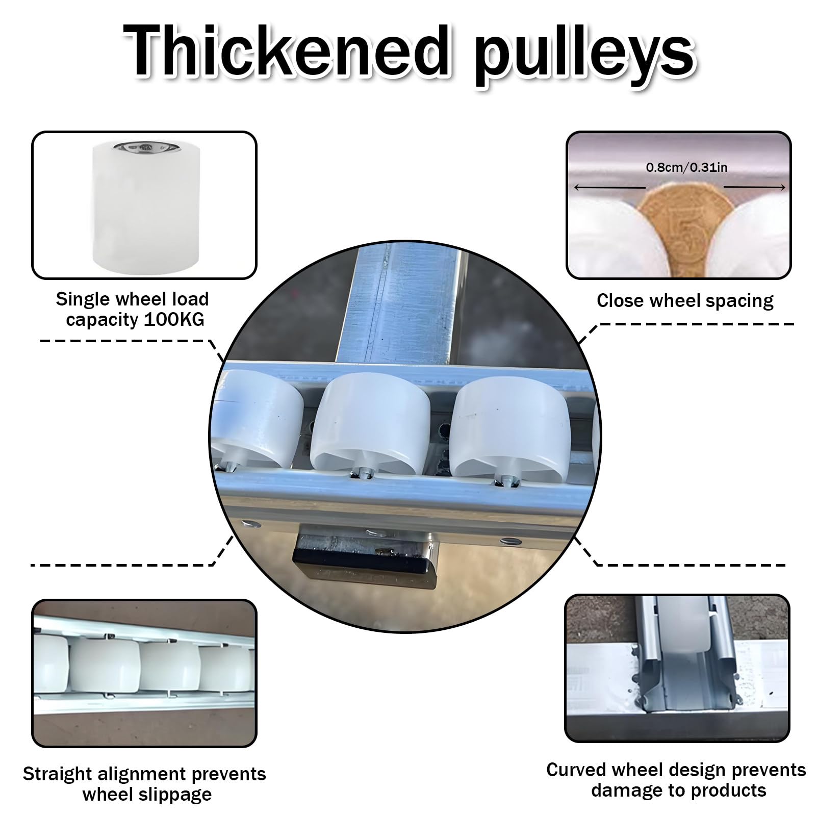 LightDuty - Tavolo a nastro trasportatore, 30 x 200 cm, ruote trasportatori non alimentate e puleggia di scarico, soluzione salvaspazio per movimentazione merci, ideale per magazzini e logistica