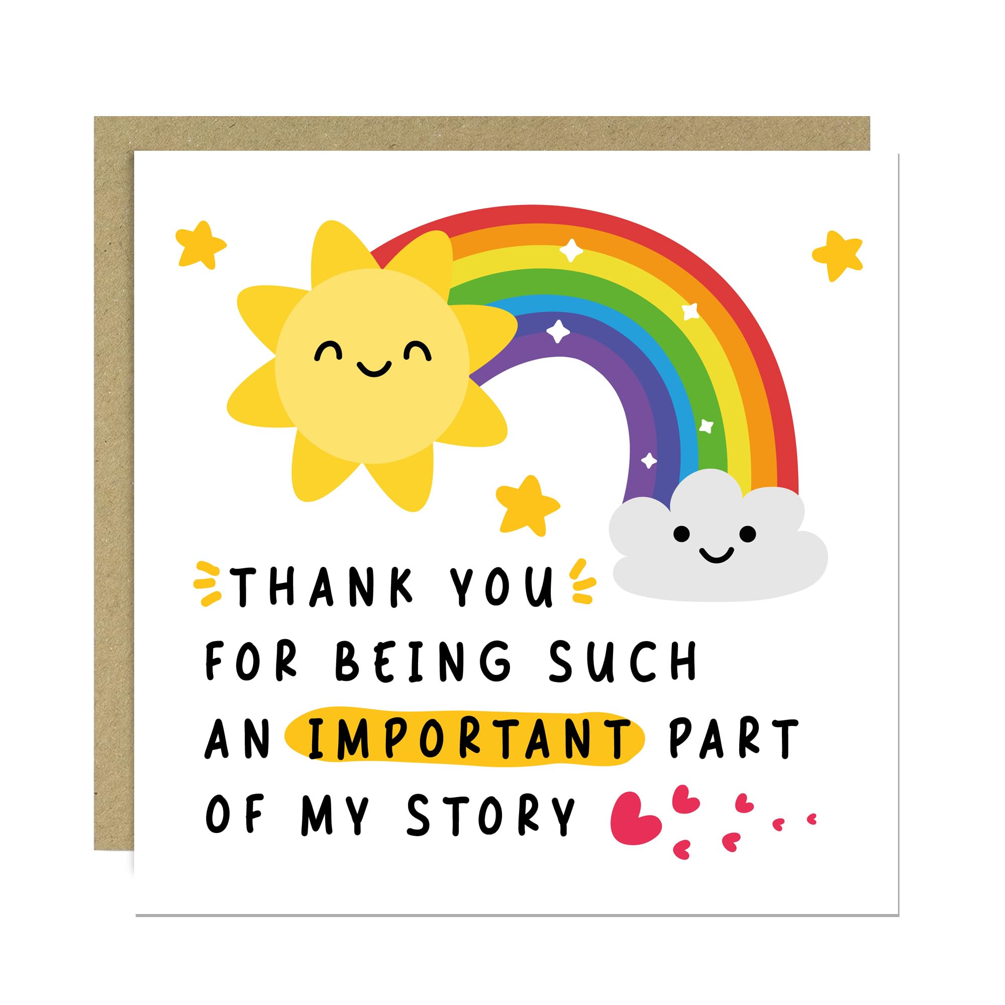 RED OCEAN Thank You Teacher Card| Nursery, Teaching Assistant, School, Teacher Appreciation Card| Leaving School End of Term Cards| 145x145mm With Kraft Envelope