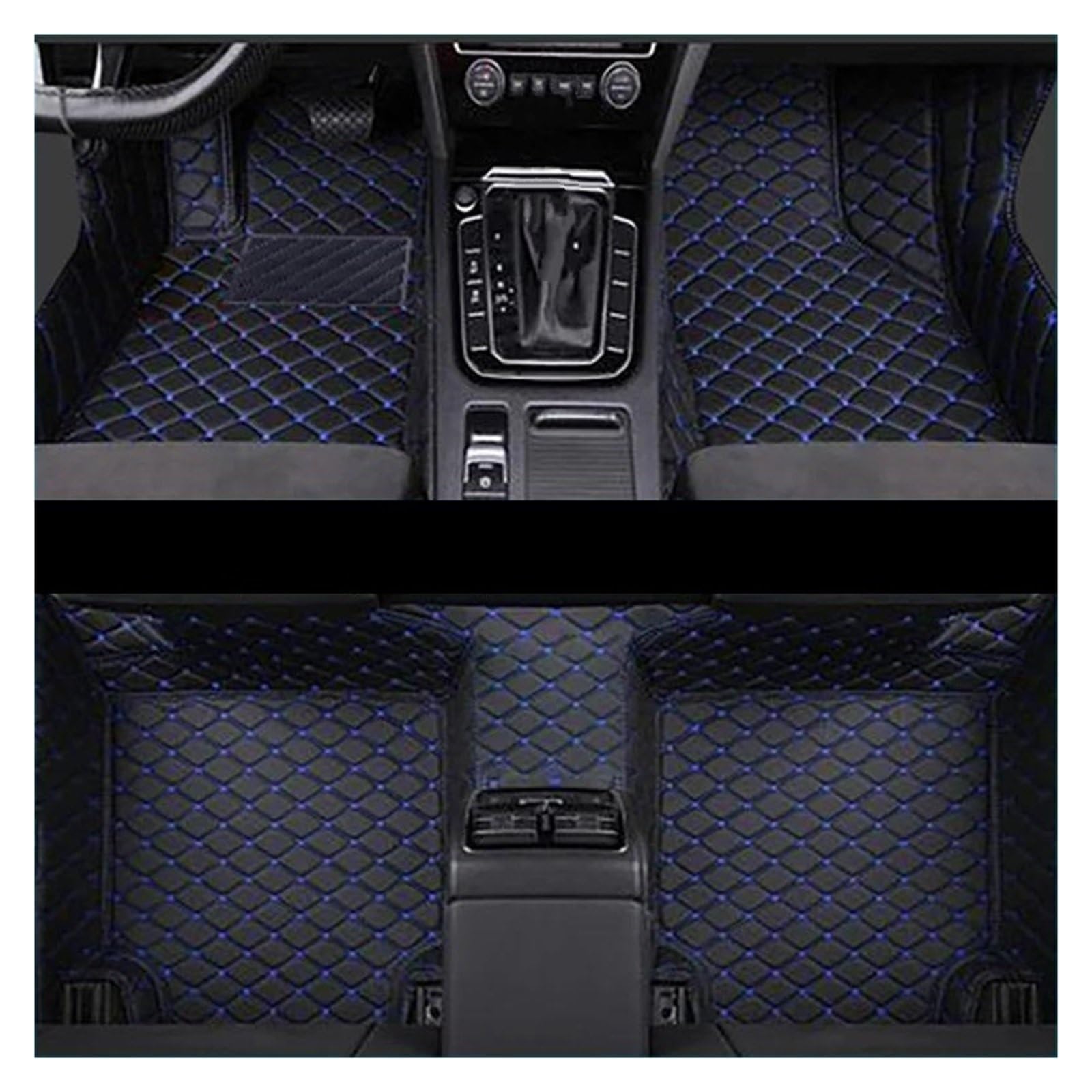 Tapis sol voiture cuir de prestige noir et bleu pour Toyota Corolla Touring Sports