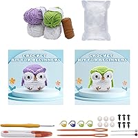 Vista 8 de Kit de ganchillo EOKPHULL para principiantes, set de animales de ganchillo fácil, kit de tejer para adultos con videotutoriales paso a paso e