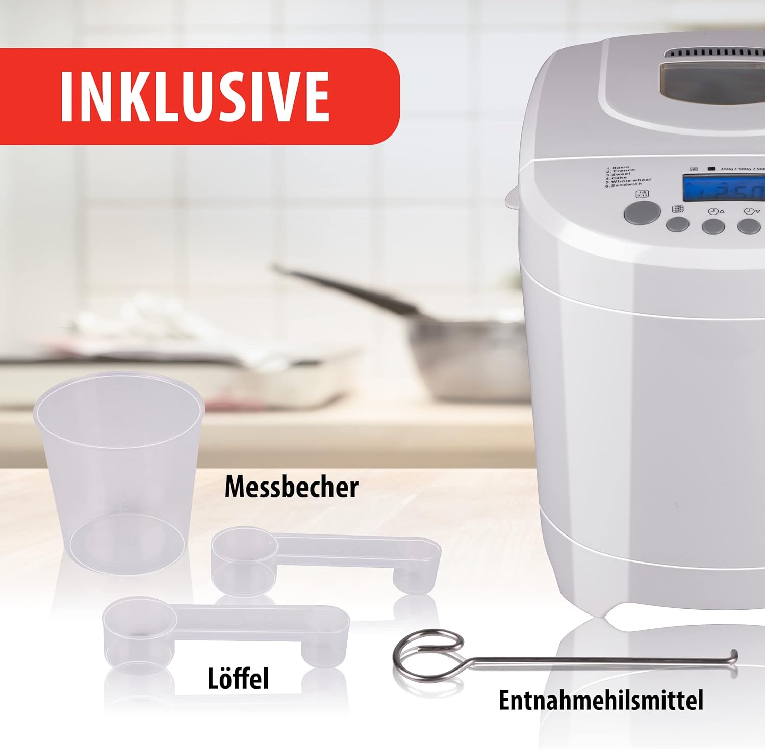 alpina Macchina per il pane – Macchina per il pane – Pane da piccole a grandi: 450 – 680 – 900 grammi – Timer – 12 programmi di cottura – anche per torte, marmellate e ketchup – 600 W alpina Macchina per il pane – Macchina per il pane – Pane da piccole a grandi: 450 – 680 – 900 grammi – Timer – 12 programmi di cottura – anche per torte, marmellate e ketchup – 600 W