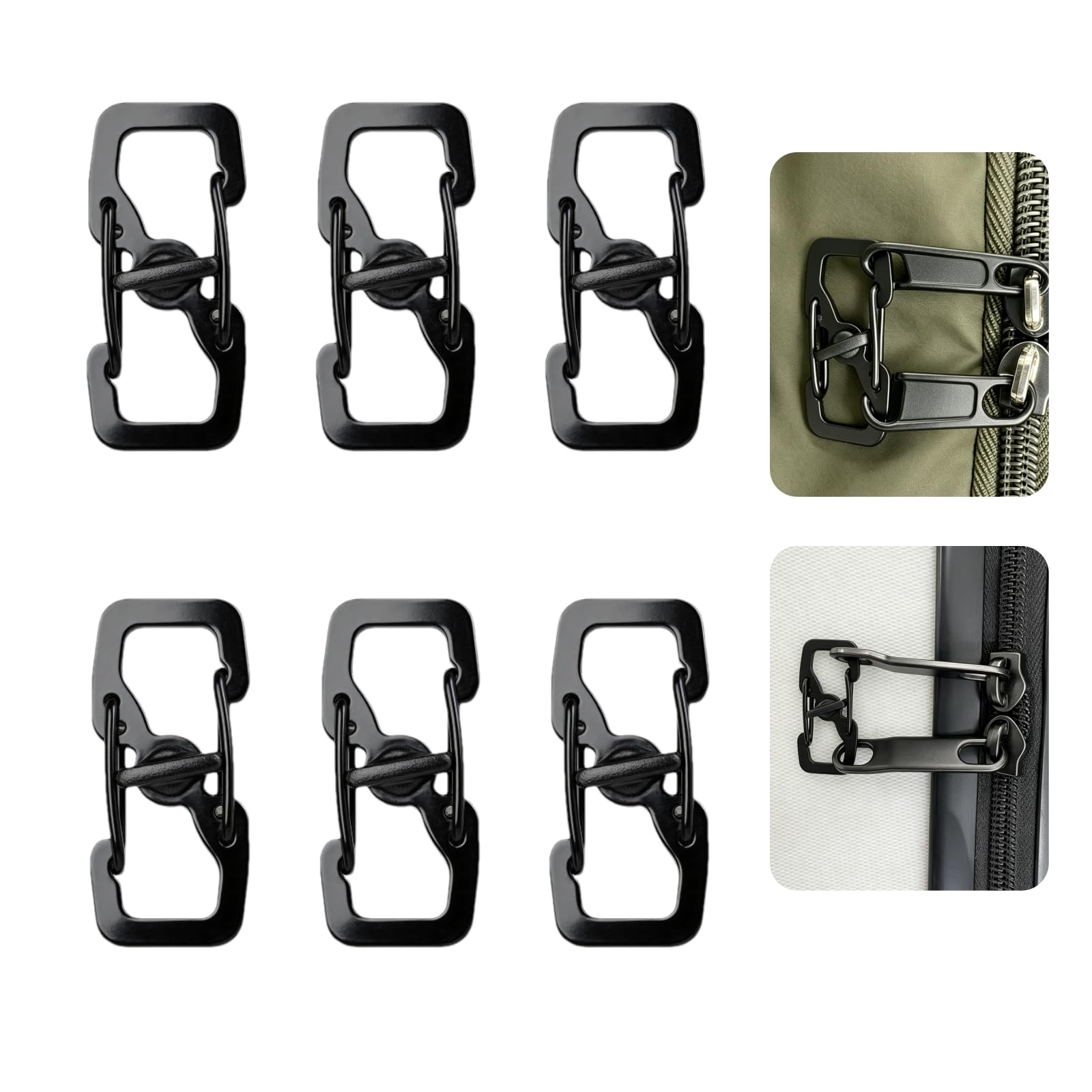 Locking Anti Theft Zipper Clips, Travel Essentials for Luggage Backpack