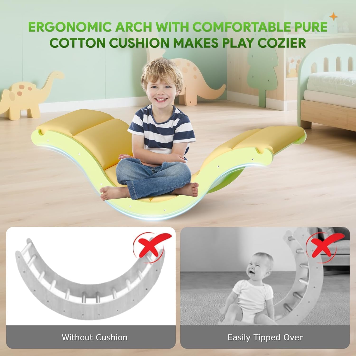 LOVIVO Kletterdreieck Indoor Set 9-in-1 inklusive Klettergerüst Indoor, Kletterbogen & Kissen | Klappbares Holz Klettergerät, Montessori Kletterset für Kleinkinder 1-3 Jahre, Krippe & Zuhause