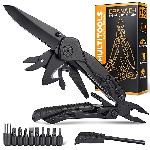 Father’s Day Gifts for Dad Men from Daughter Son, 16-in-1 Multitool Knife Plier Camping Accessories Pocket Multi Tools, Cool Gadgets Birthday for Him Husband Wife Who Have Everything Wants Nothing