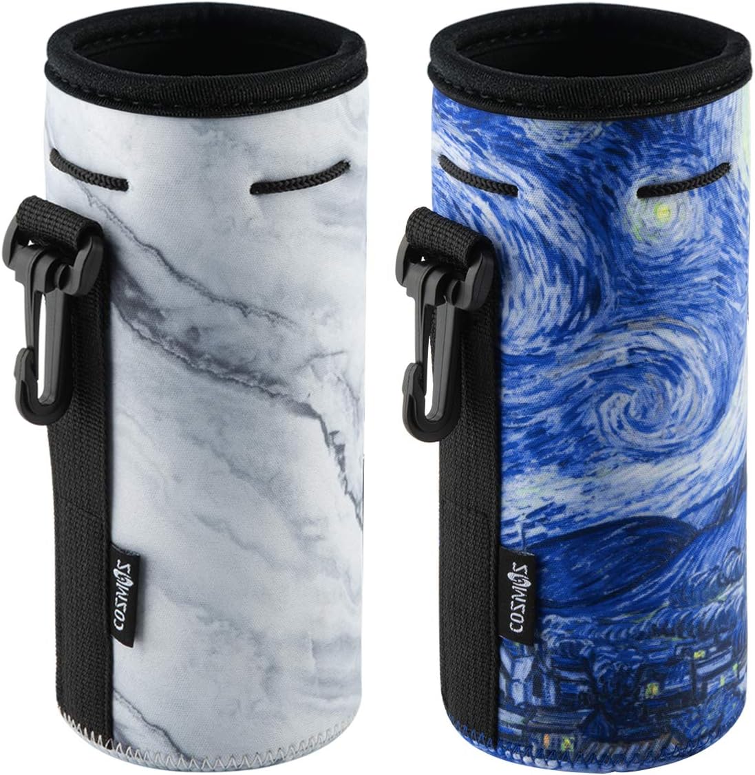 CM Pack of 2 Water Bottle Neoprene Sleeve Portable