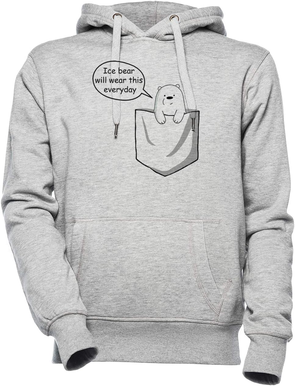 Ice Bear Will Wear This Everyday - We Bare Bears Cartoon Pocket Unisex Men's Women's Hoodie