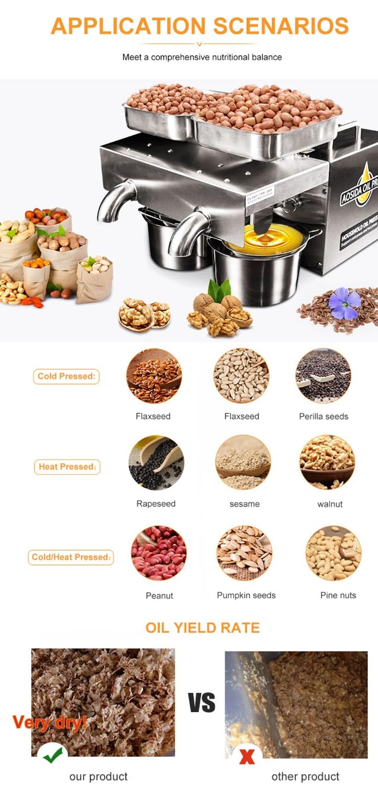 Mini frantoio Olive cineseFrantoio Commerciale a Doppia Testa in Acciaio Inossidabile, frantoio Completamente Automatico, Asta di pressatura a Spirale