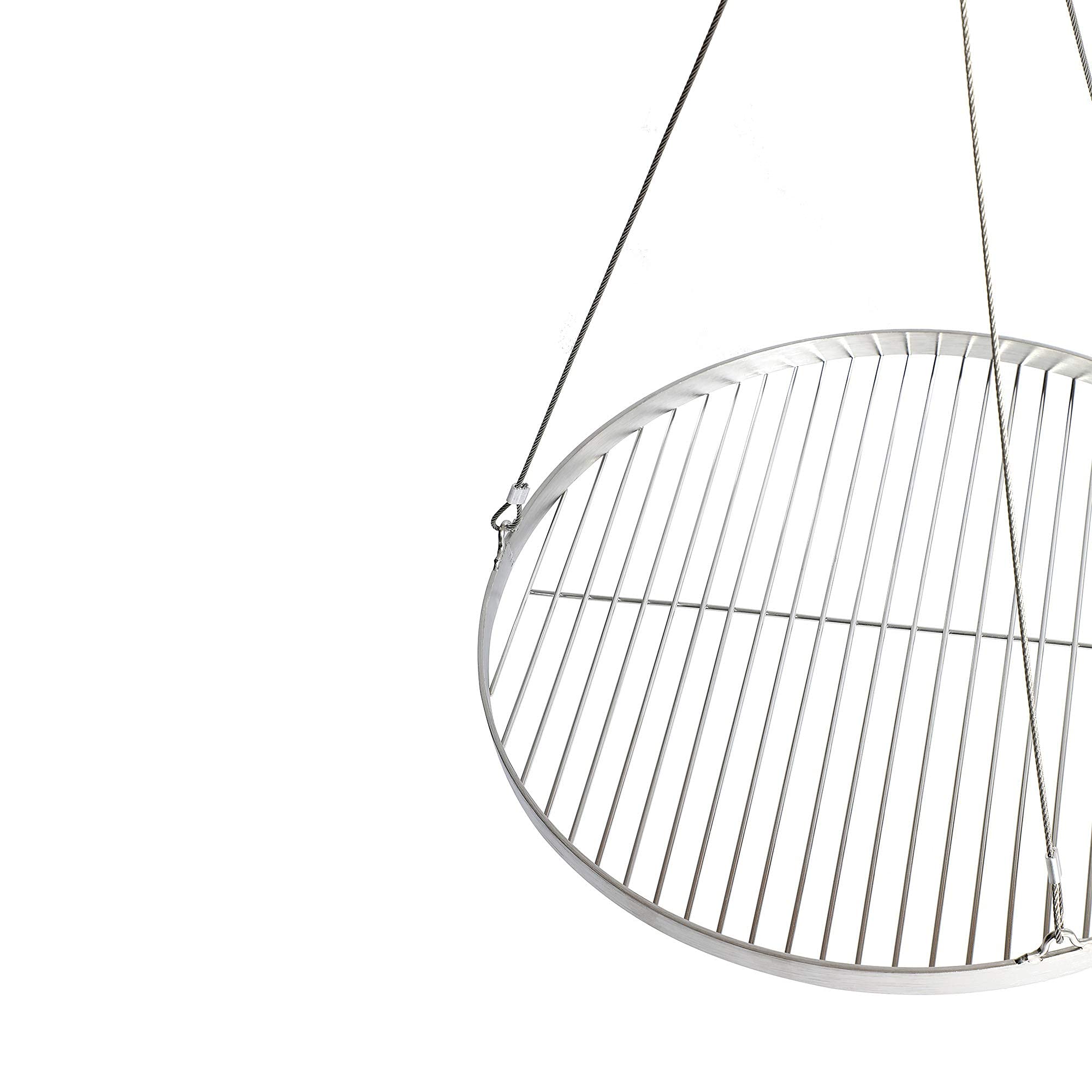 DRULINE Griglia Rotondo Grill Basculante Ruggine Griglia Acciaio Inox con Cavo - Ø 50 cm