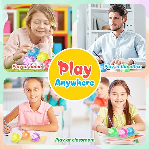 Miniatura 6 de Pelotas antiestrés de cubo de hielo para ansiedad, 4 bolas antiestrés para niños, juguetes para adultos para aliviar el estrés, bola de ejercicio de