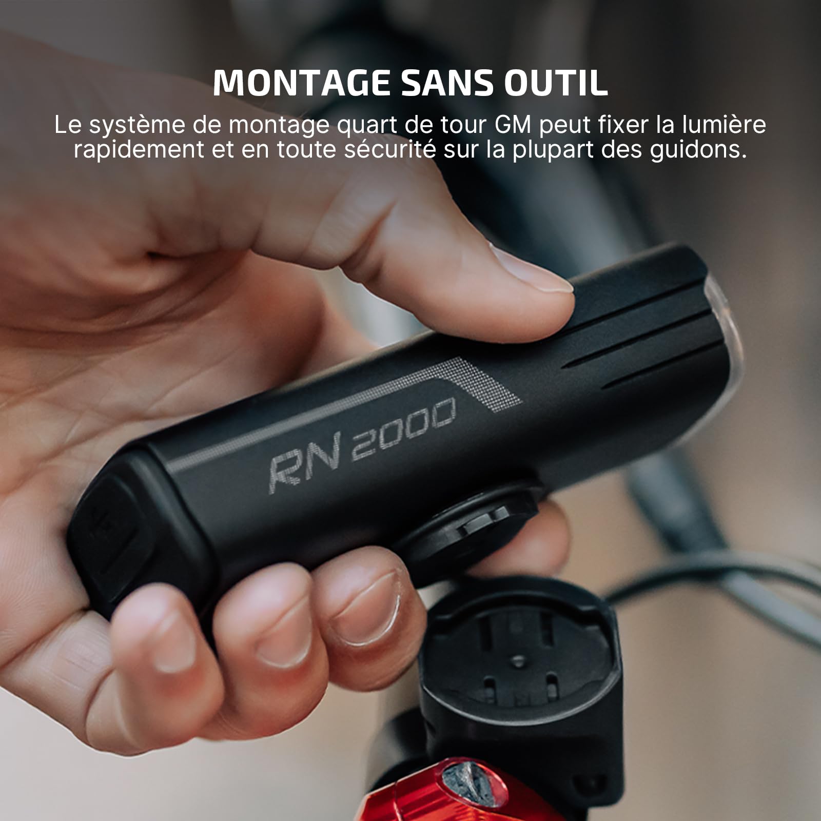 OLIGHT RN 2000 Lampe Velo LED Puissantes Éclairage 2000 Lumens 170 Mètres | Prolongateur Velo 6 Modes, avec Télécommande, Lampe Vélo Avant Ricaricabile, IPX6 Impermeabile, sans Fil pour Cyclysme VTT