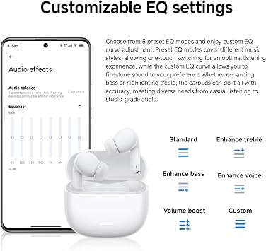 XIAOMI Redmi Buds 8 Lite Wireless Earbuds, 42dB ANC, 36H Battery, IP54 Water Resistant, Dual Device Connection, Black