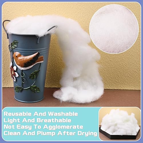 Miniatura 8 de Relleno de fibra de poliéster de 1500 g52.9 oz, relleno de fibra premium, relleno de pelusa de fibra de relleno de alta resistencia