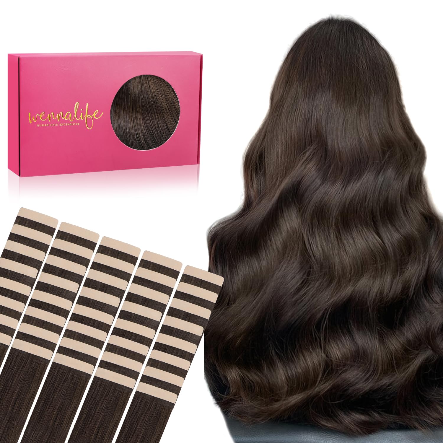 1-Tape#4/26/4 Balayage Chocolate Brown to Honey Blonde