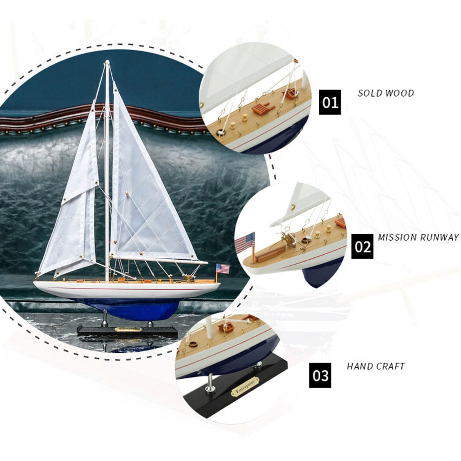 YLME Modellino di Veliero A Un Albero Simulazione di Barca A Vela in Legno Decorazioni Artigianali in Legno Moderne Decorazioni Nautiche Artigianali Decorazioni Creative per La Scrivania,B