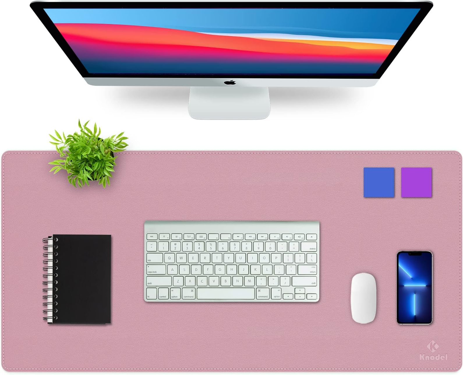 K KNODEL Sewing Leather Desk Mat, Large Mouse and Keyboard Pad, Computer and Laptop Mat for Home and Office, Desktop Protector and Blotter
