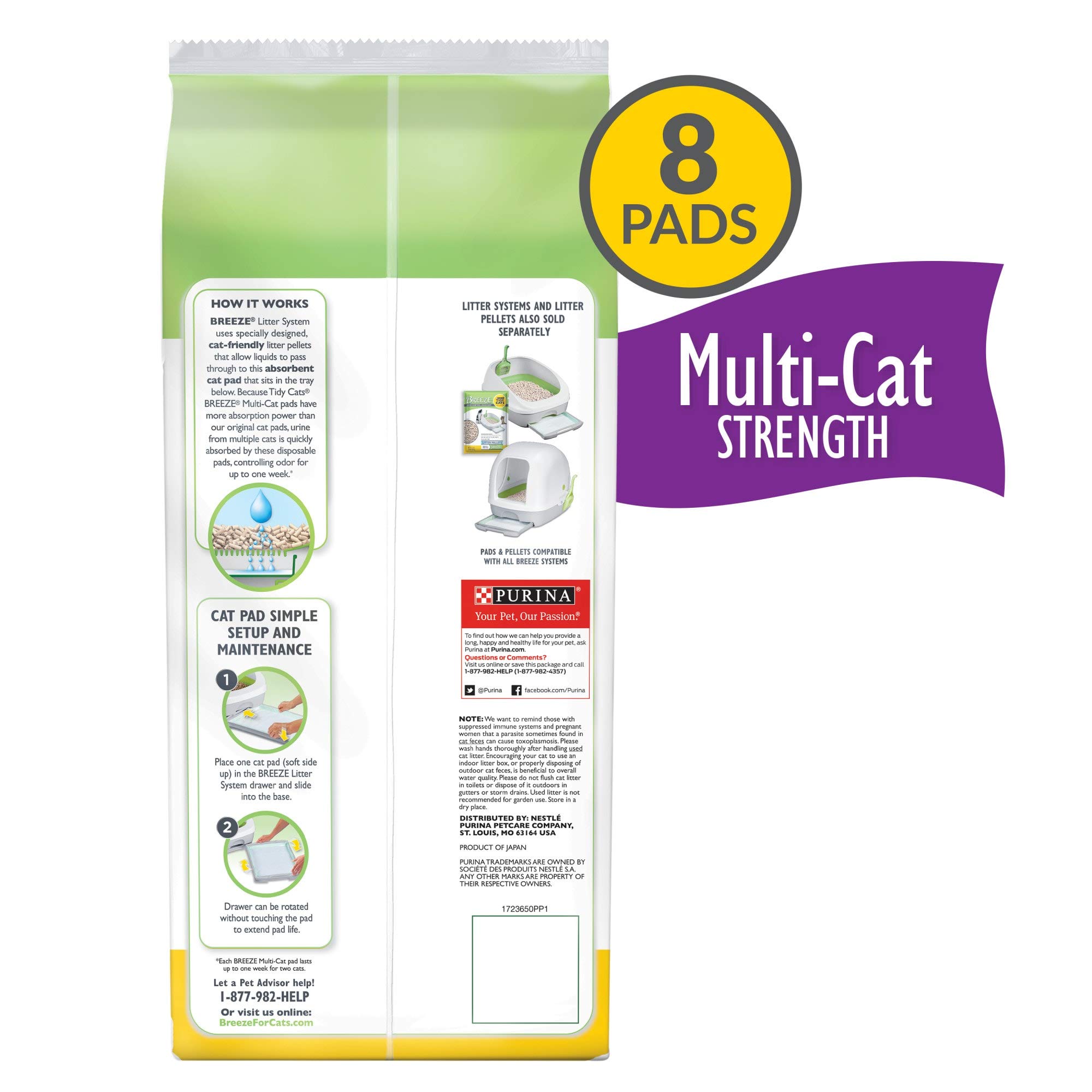 Purina Tidy Cats Katzenstreu Zubehör, Breeze Pads Nachfüllpack Multi Katzenstreu – 8 Karat Beutel
