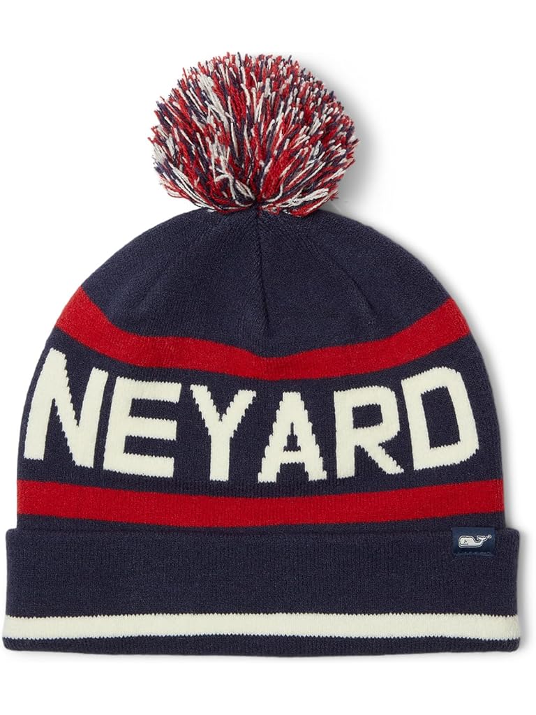 Multi Vineyard Vines Text Logo Pom Beanie