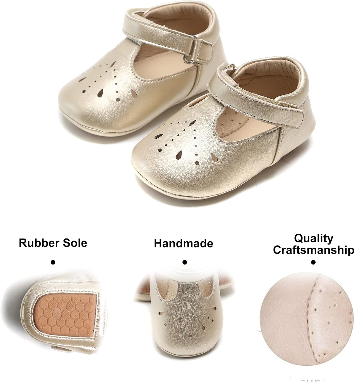 Felix & Flora Soft Sole Baby Shoes - Infant Baby Walking Shoes Moccasinss Rubber Sole Crib Shoes - Image 4