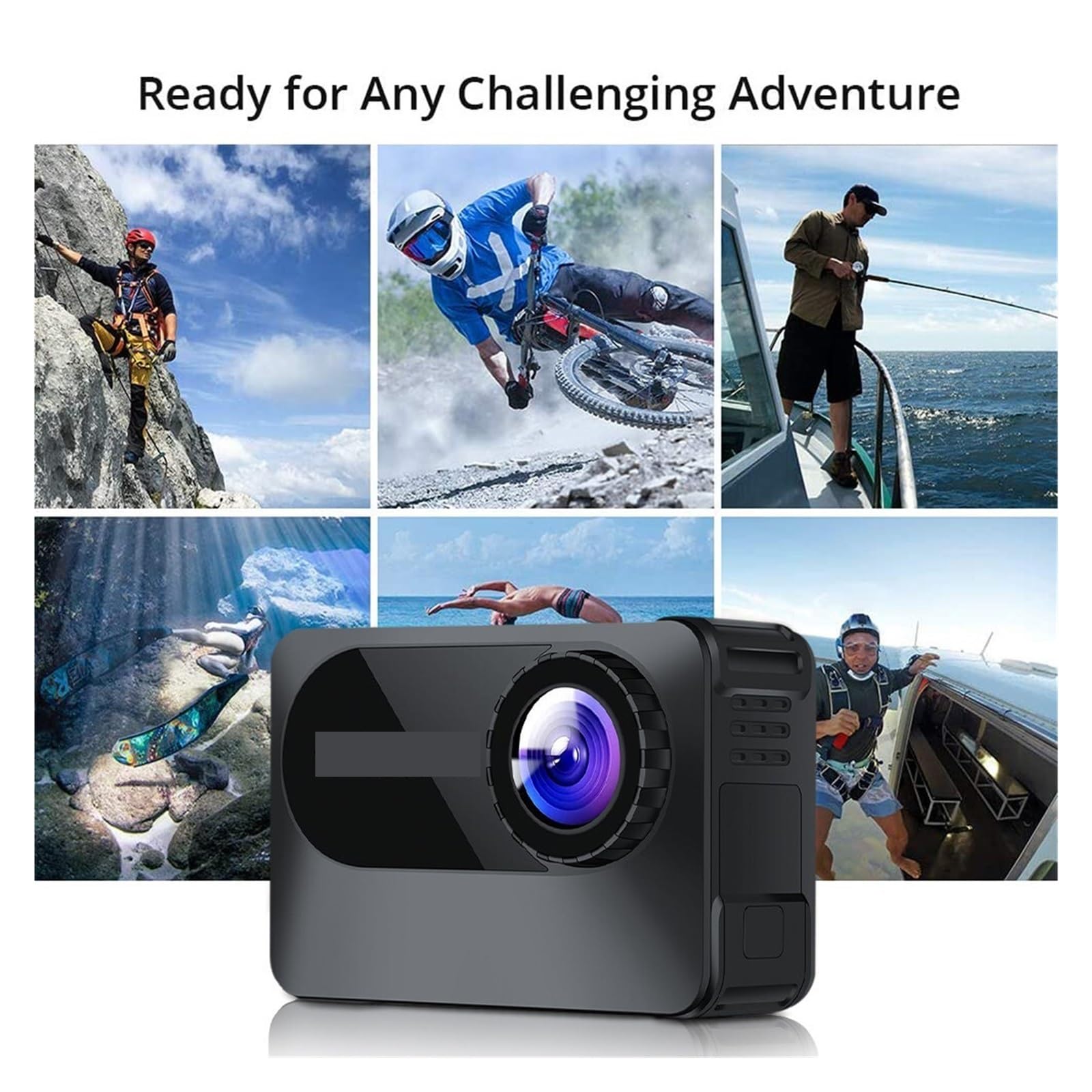 Action Camera Sport 2.0 inch Screen 10M Underwater Body Waterproof Helmet Registrazione Video Alta Risoluzione(No SD Card)