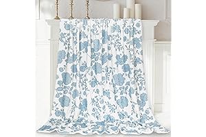 Luxuriate in Tranquility with Our Blue Floral Throw Blanket
