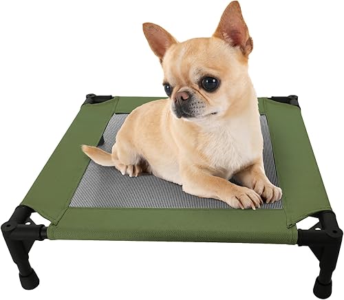 Pozico Cama elevada para mascotas con malla transpirable para gatos y perros pequeños, cuna refrescante elevada para cachorros y gatitos, 18.9 x