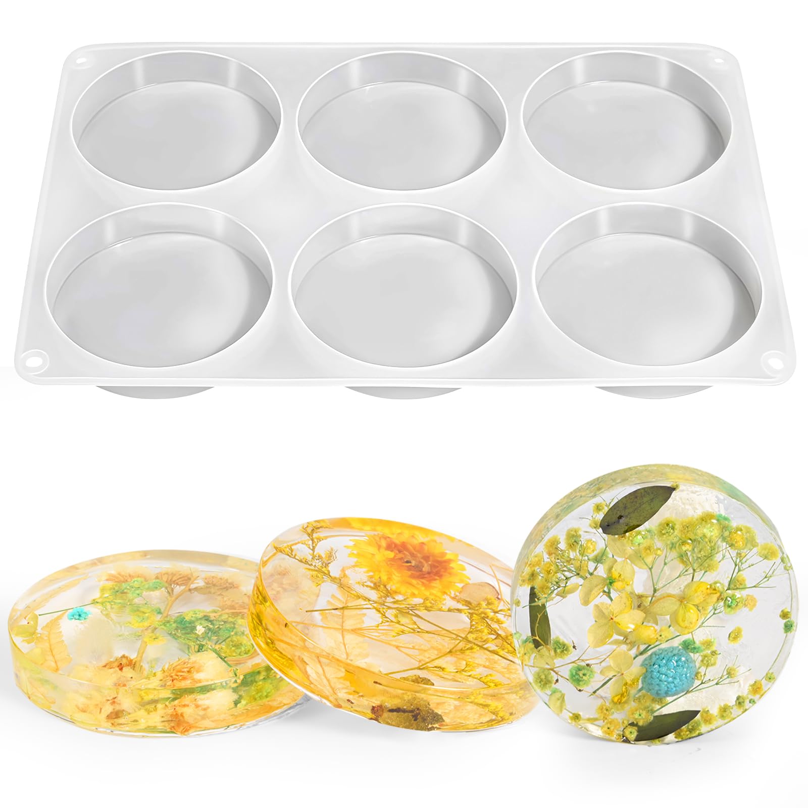Photo 1 of YITIAOXIAOYU 6 Cavity Deep Coaster Resin Mold